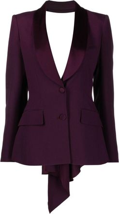 Alberta Ferretti cut-out V-neck blazer - women - Viscose/Acetate/Viscose - 42 - Purple