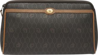 Dior Honeycomb Black Canvas Clutch Bag (Pre-Owned)