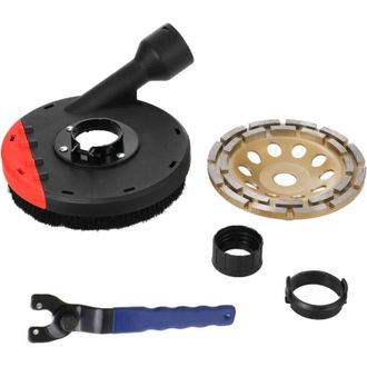OEM Protector Para Amoladora Angular De 150 Mm Con Anillo Adaptador Y Conector Para Aspiradora + Disco De Diamante Para Desbaste De Hormig&oacute;n De 150 Mm X 1