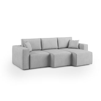 Divani.Store Morfeo Sof&aacute; Con Asiento Extra&iacute;ble En Tela Impermeable 245 Cm Gris Claro