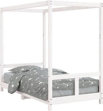 vidaXL Vidaxl - Giroletto per Bambini Bianco 80x160cm in Legno Massello di Pino