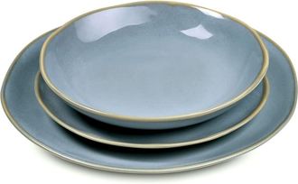 Medard De Noblat Vajilla de 18 piezas Gres Azul claro