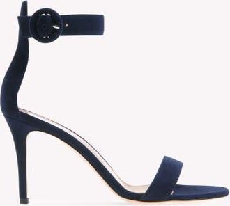 Gianvito Rossi Portofino 85 Sandal in Blue Leather at Nordstrom, Size 39.5