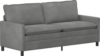 vidaXL Sof&aacute; Gris Oscuro 196 X 81 X 87,5 Cm Terciopelo Vidaxl