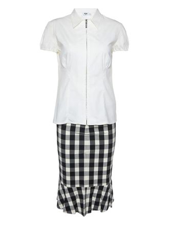 Moschino check-pattern skirt set - White