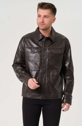 FURNIQ Jude Leather Jacket in Coffee Bean Brown at Nordstrom, Size Xx-Large