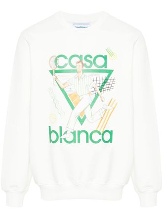 Casablanca Le Jeu organic-cotton sweatshirt - men - Organic Cotton - L - White