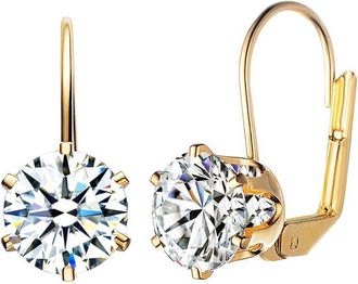 Genevive 14K Over Silver Cz Classic Earrings