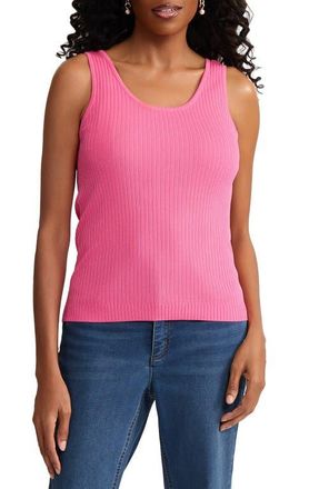 Jones New York Scoop Neck Rib Sweater Tank in Dutch Pink at Nordstrom, Size X-Small