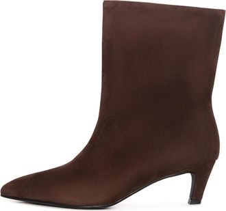 Cesare Gaspari Kitten Heel Enkellaarsjes Dolly - Dames - Laarzen met Hak - Bruin - 40 EU - Su&egrave;de - Schoenen