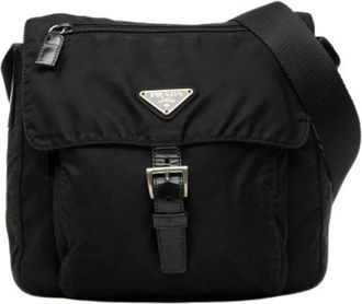 Prada Pre-owned Nylon Crossbody Bag - Dames - Pre-owned - Zwart - Maat: ONE Size Nylon