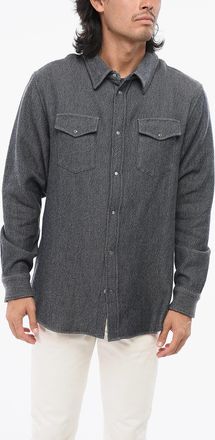 God's True Cashmere Camicia In Misto Cashmere Effetto Denim Gods True Cashmere