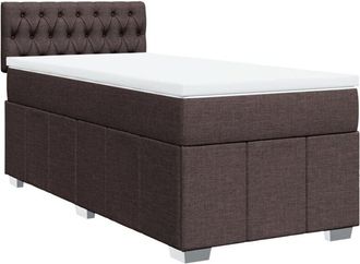 vidaXL Cama Box Spring Con Colch&oacute;n Tela Marr&oacute;n Oscuro 90x190 Cm Vidaxl