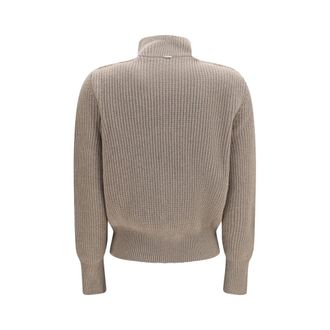 Herno Merino Wool Ribbed Cardigan - Beige