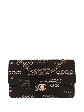 Chanel Borsa a spalla Classic Double Flap media 2001-2003 - Nero