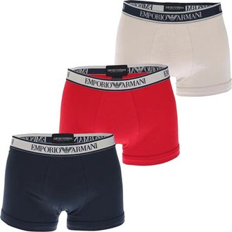Emporio Armani Heren Boxershort (Pakket van 3) (Wit, Rood, Zwart)