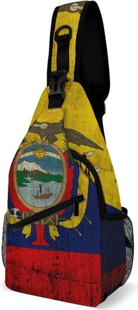 Generic Vintage Colombiana Flag Ea-gle Unisex Shoulder Bags Casual Crossbody Chest Bag Sling Backpack for Hiking Cycling Travel