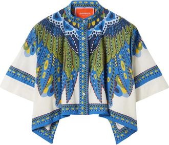 La DoubleJ Mini Foulard Shirt - Dames - Overhemden - Veelkleurig - XL - Katoen - Overhemden