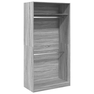Berkfield Home Wardrobe Grey Sonoma 100x50x200 cm Engineered Wood | Size: 100 x 50 x 200 cm