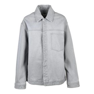 Bottega Veneta Giubbotto in Denim Delav&egrave; - Dames - Jassen - Grijs - Maat: XS Denim