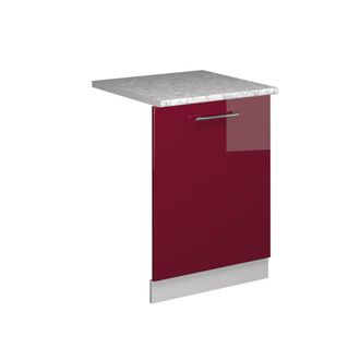 Vicco Panel Frontal Del Lavavajillas Fame-line, Rojo Burdeos Alto Brillo, 60 Cm, Et M&aacute;rmol Vicco
