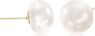 Ross-Simons 14-15mm Cultured Pearl Stud Earrings in 14kt Yellow Gold