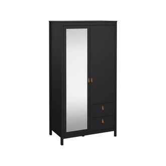 Dmora Armario 2 Puertas Ghislaine, Muebles De Dormitorio, Vestidor, Armario De Ropa, 102x58 H199 Cm, Negro - Dmora