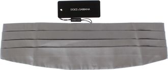 Dolce & Gabbana Mens Cummerbund Pleated Silk Gray - Grey - One Size