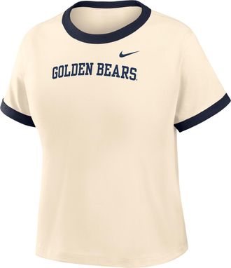 Nike Womens College (Cal Ringer T-Shirt in Brown | IV9307-120