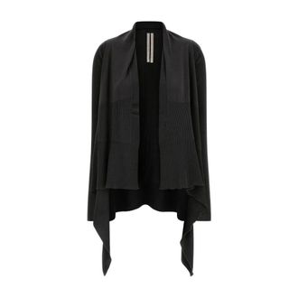 Rick Owens Cardigans, female, Black, M, Black Knit Cardigan 100% Virgin Wool
