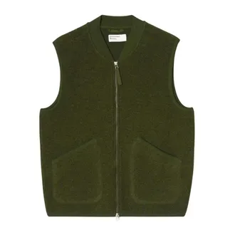 Universal Works Zip Vest - Heren - Jassen - Groen - Maat: XL Wol