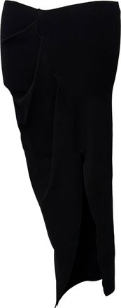 Rick Owens gedrapeerde asymmetrische midi-rok in zwarte viscose