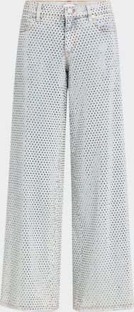 Alice & Olivia Trish Low-Rise Embellished Baggy Jeans