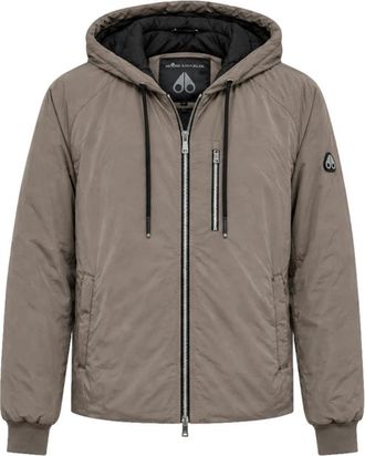 Moose Knuckles Nort Dale Bomber - Heren - Winterjassen - Beige - L - Leer - Jassen