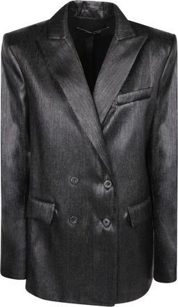 Federica Tosi Blazers - Dames - Blazers - Zwart - S - Leer - Jassen
