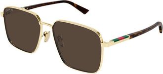Gucci GG1965SK Asian Fit 002 Mens Sunglasses Gold Size 60 - Free RX Lenses - Free RX Lenses