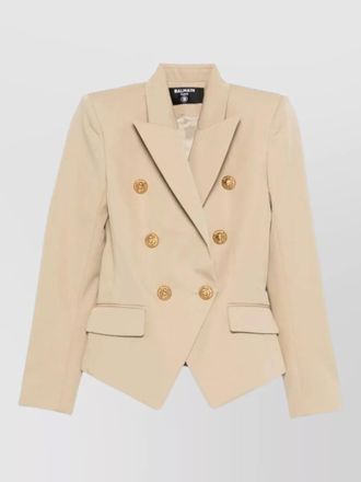 Balmain double breasted jacket padded shoulders lapels