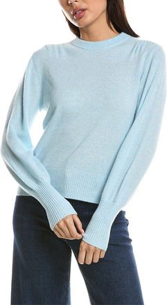 Fort&eacute; Cashmere Gathered Shoulder Crewneck 100% Cashmere Sweater