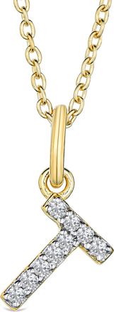 The Diamond Store Love Letter Initial T Lab Diamond Necklace set in 18K Gold Vermeil