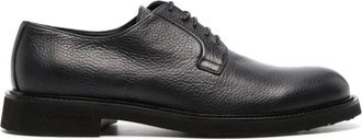 Casadei Blauwe Leren Formele Platte Schoen - Heren - Veterschoenen - Blauw - 44 EU - Polyester - Schoenen
