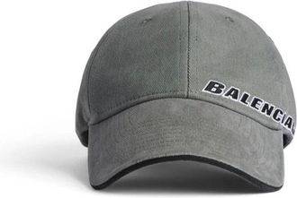 Balenciaga Accessoires, unisex, Grijs, M, Katoen, Tilted Typo Cap