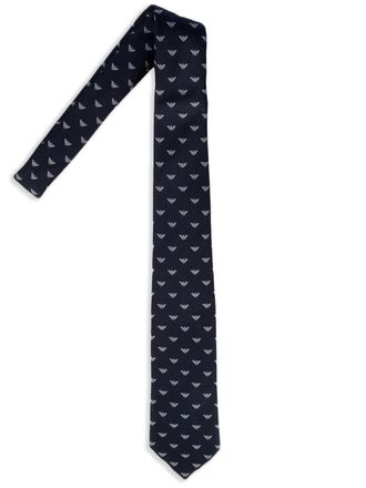 Emporio Armani logo-print tie - Blue