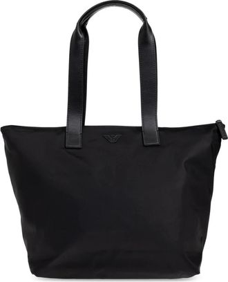 Emporio Armani ASV Medium Shopper Bag - Heren - Shoppers - Zwart - ONE Size - Leer - Tassen