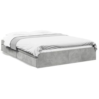 Berkfield Home Bed Frame w/Drawers Frame Concrete Grey 150x200 cm King Size