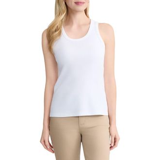 Jones New York Scoop Neck Cotton Tank in Natural White at Nordstrom, Size Small
