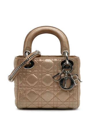 Dior 2016 Mini Iridescent Lambskin Cannage Lady Dior satchel - women - Lambskin - One Size - Gold