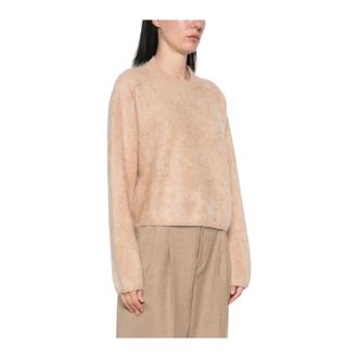 Soft Goat Brushed Crewneck - Dames - Truien - Bruin - Maat: M Wol