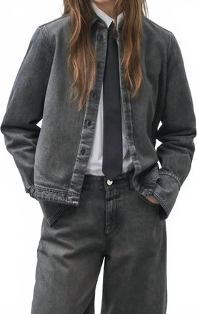 Closed Curved Hem Jacket In Dark Grey