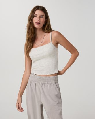 Vuori Clothing Pose Support Cami | White Heather Grey | XS, Size Extra Small