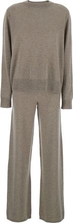 Goat Grey Crewneck Set In Cashmere Woman